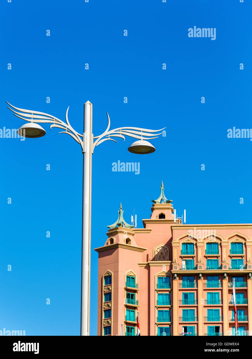 Lighting pole near Atlantis, The Palm resort in Dubai Stock Photo Alamy