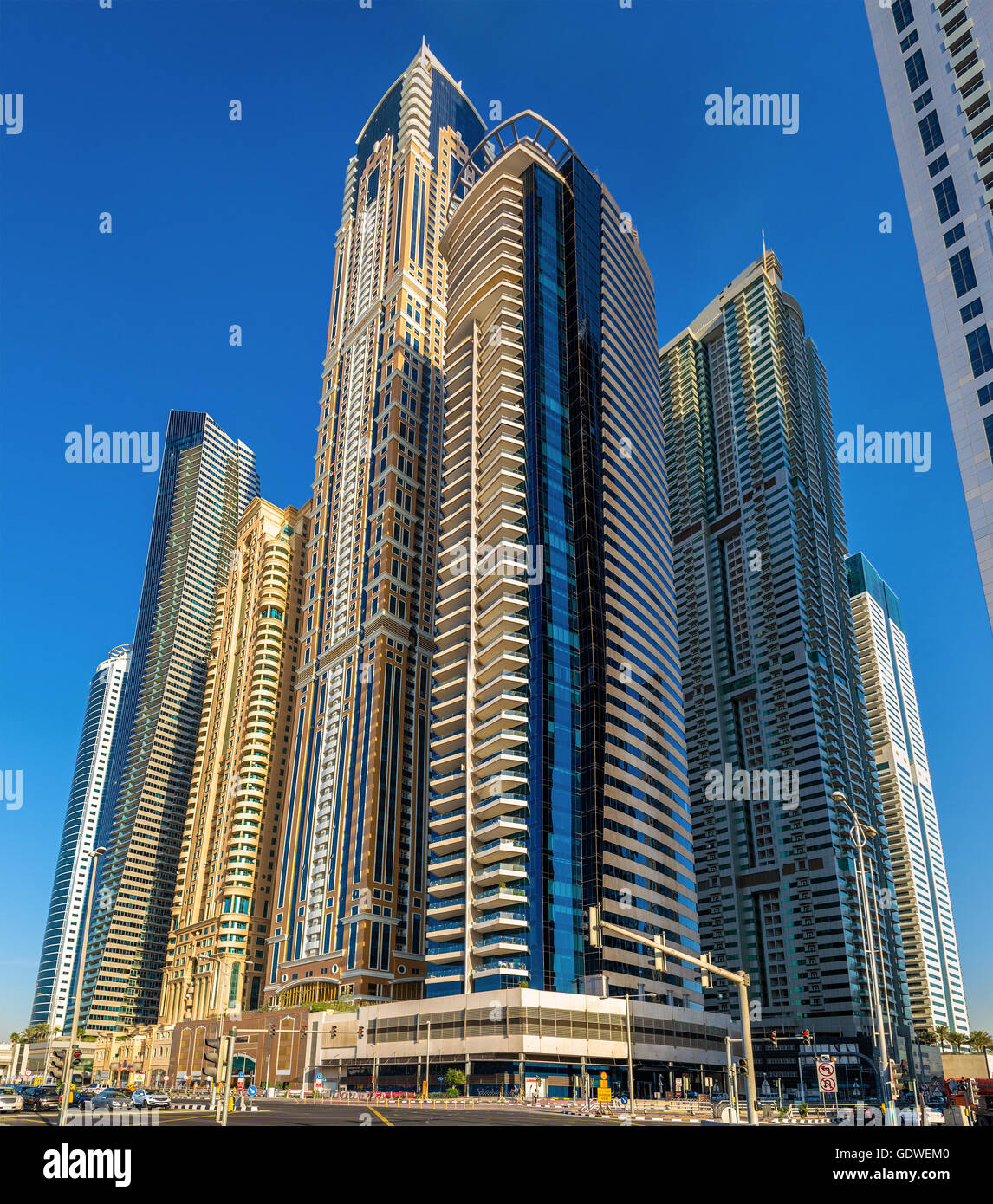 Skyscrapers in the World's Tallest Tower Block - Jumeirah, Dubai Stock Photo