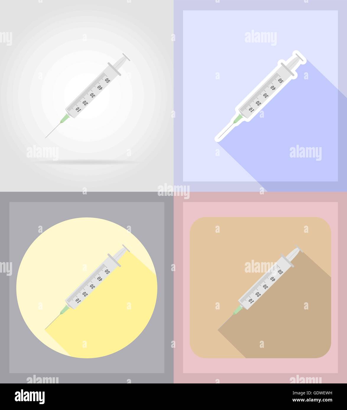 medical objects and equipment flat icons illustration isolated on ...