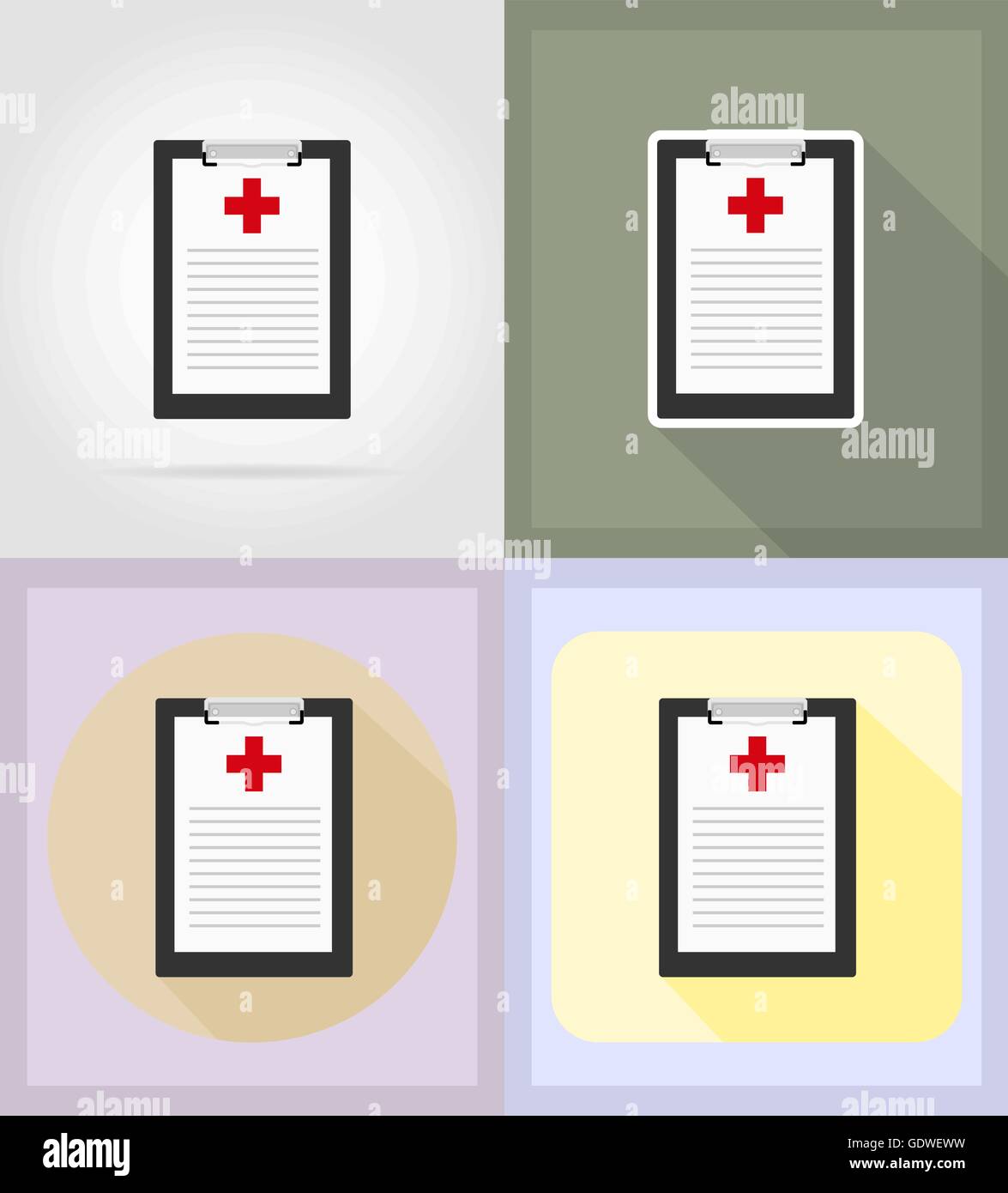 medical objects and equipment flat icons illustration isolated on ...