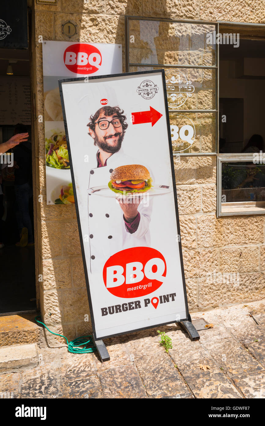 Israel Jerusalem Old City Jewish Quarter Hurva Square snack bbq meat