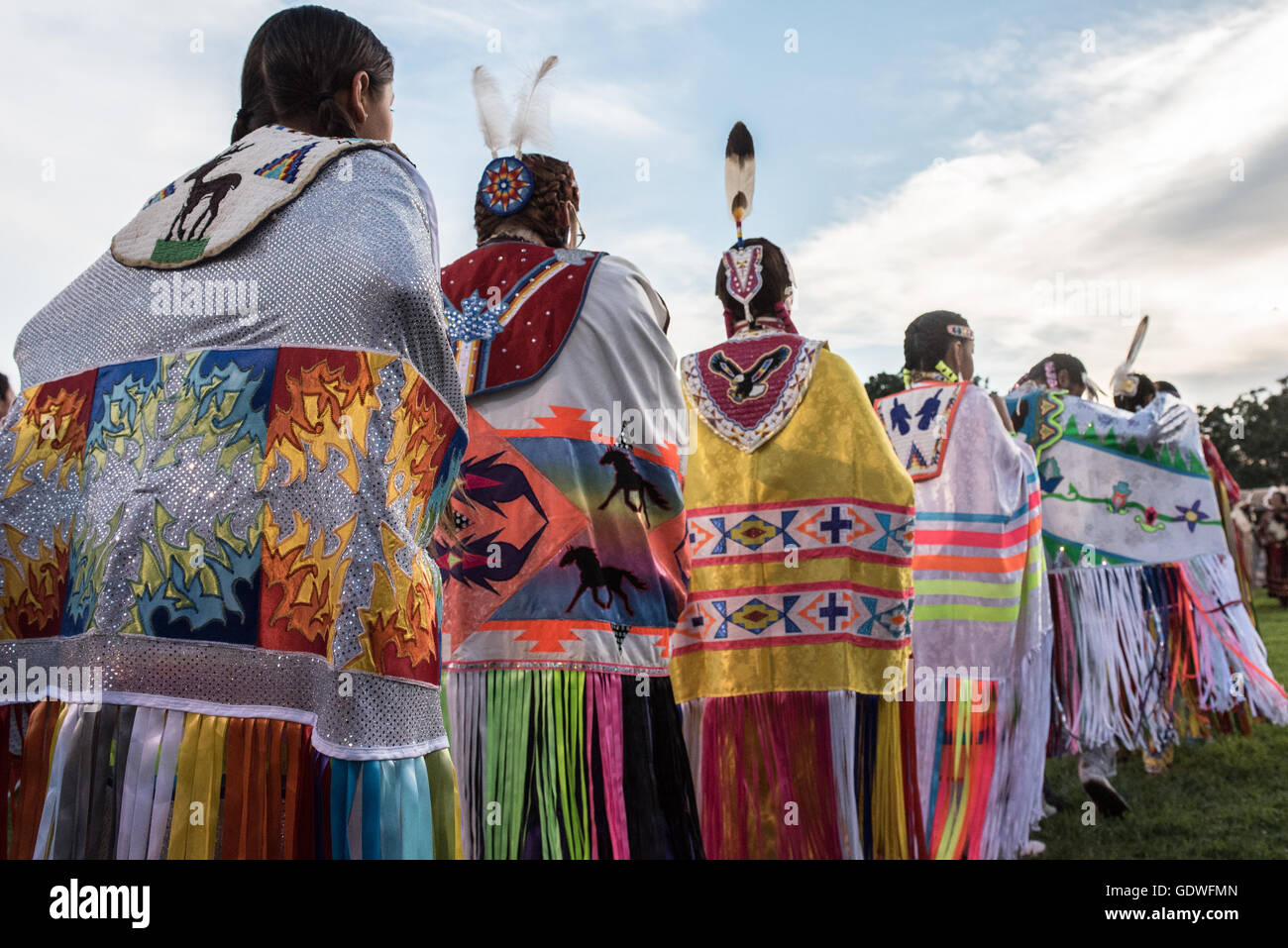 Native American Women Dancers Performing During Sac And Fox Nation Pow Wow Stroud Oklahoma U S