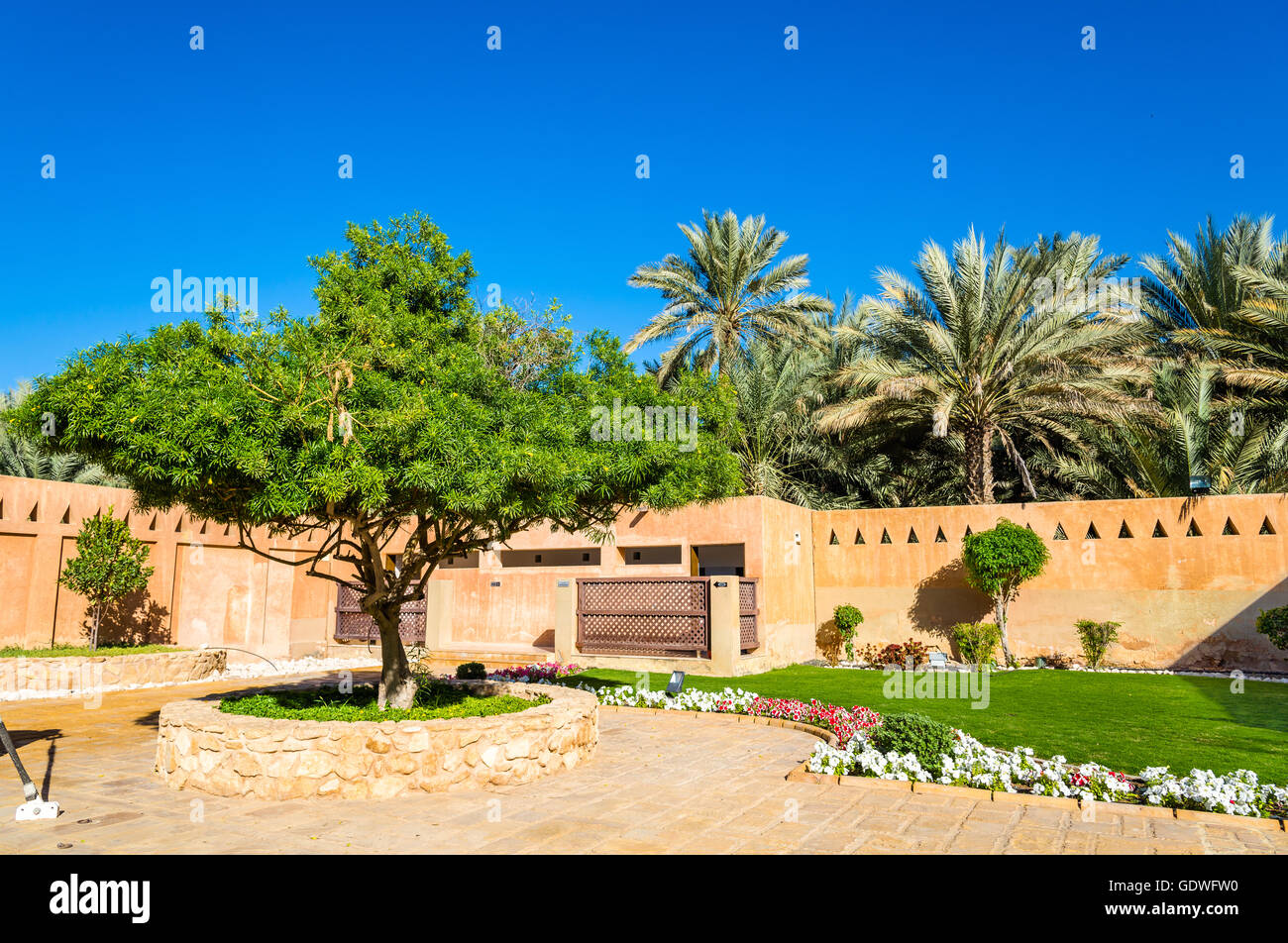 Garden at Al Ain Palace Museum - UAE Stock Photo