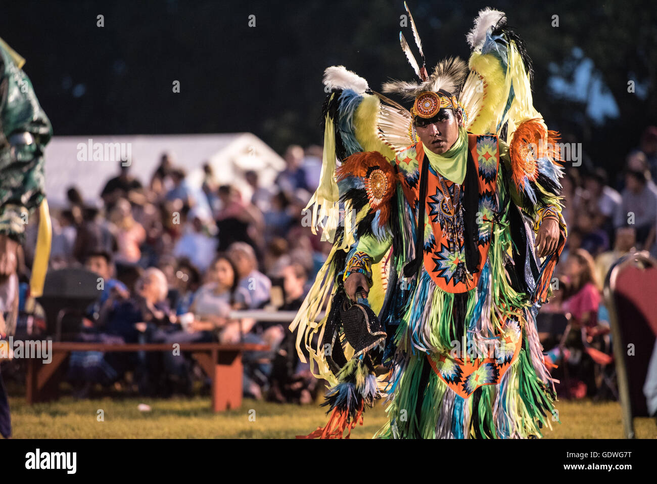 Native American dancers performing during Sac & Fox nation Pow-wow, Stroud, Oklahoma, U.S.A. Stock Photo