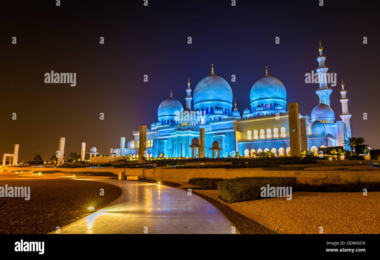Sheikh Zayed Grand Mosque in Abu Dhabi, UAE Stock Photo