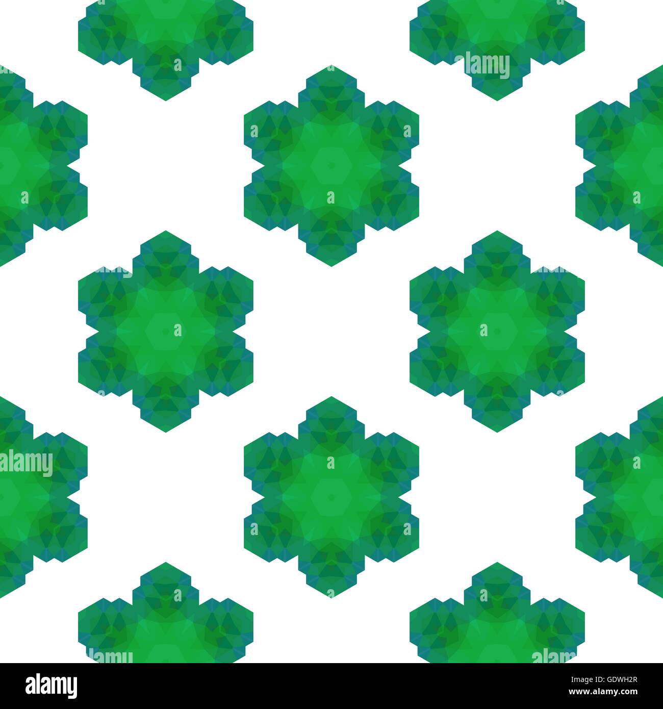 Seamless Green Snowflake Pattern Stock Vector Image & Art - Alamy