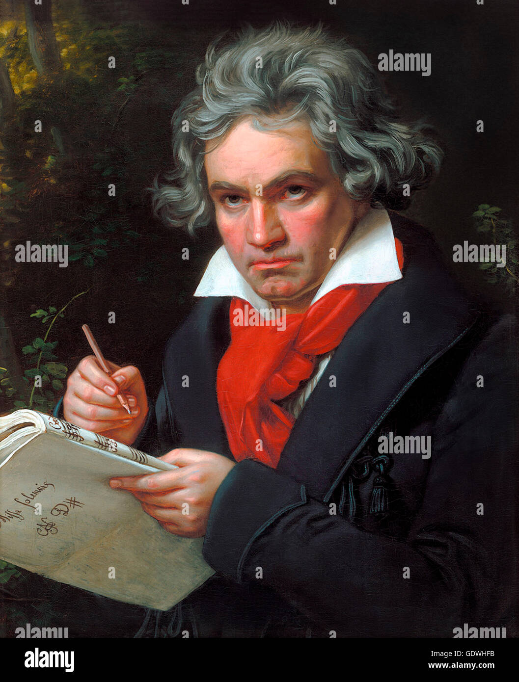 Beethoven. Portrait of the German composer Ludwig van Beethoven (1770-1827) by Joseph Karl Stieler, oil on canvas, 1820 Stock Photo