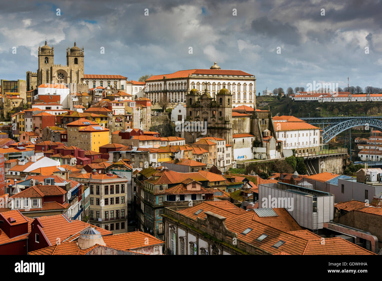 Ribeira district skyline, Porto, Portugal Stock Photo