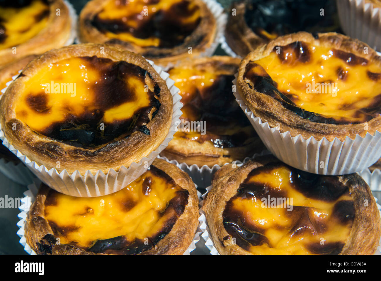 Traditional pastel de nata pastries, Porto, Portugal Stock Photo