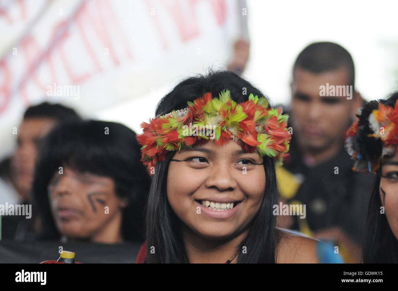 Demonstration of indigenes in Sao Paulo Stock Photo - Alamy