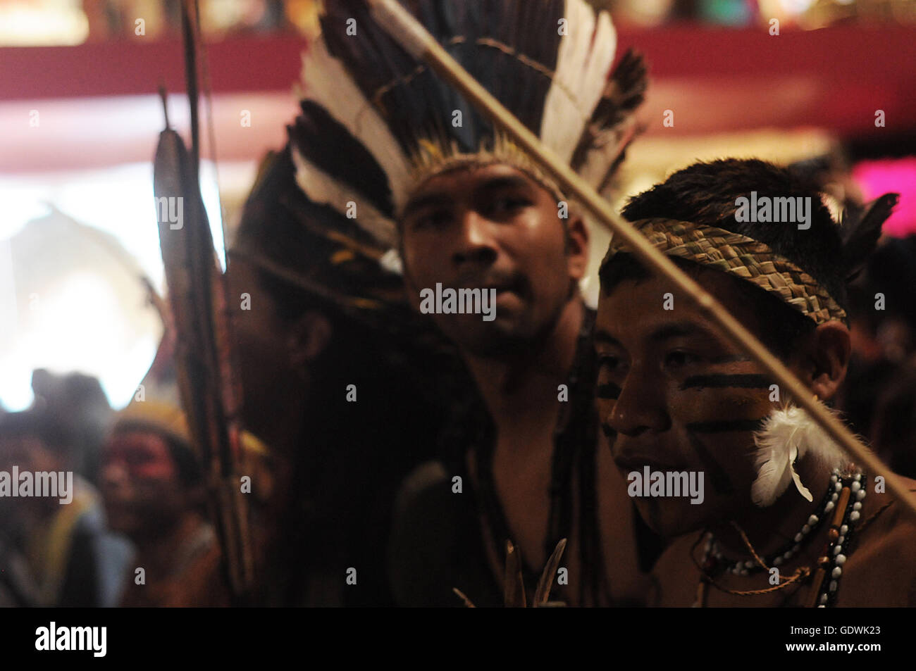 Demonstration of indigenes in Sao Paulo Stock Photo - Alamy