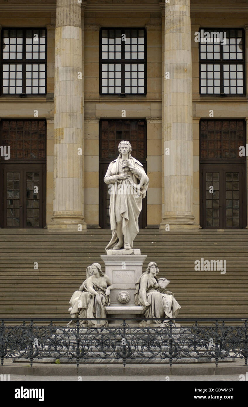The Schiller Monument and the Konzerthaus Berlin Stock Photo