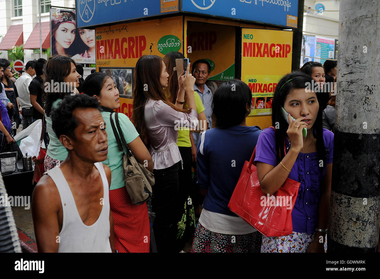 People in Yangon Stock Photo