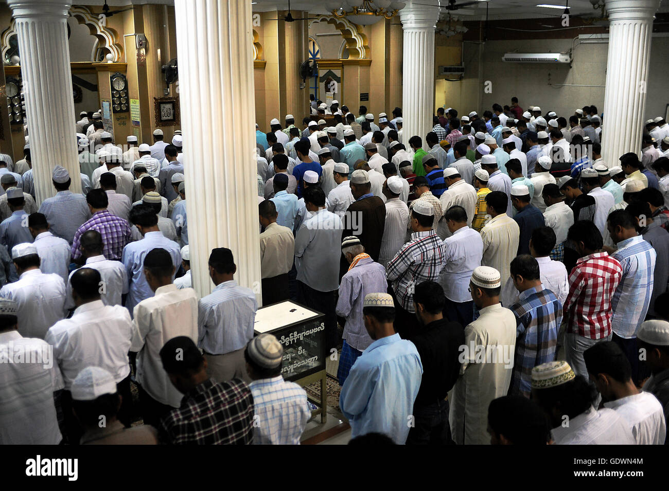 Friday Prayer in Yangon Stock Photo