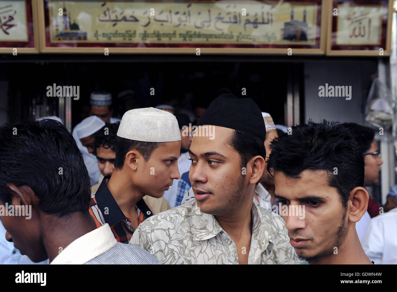 After Friday Prayer in Yangon Stock Photo