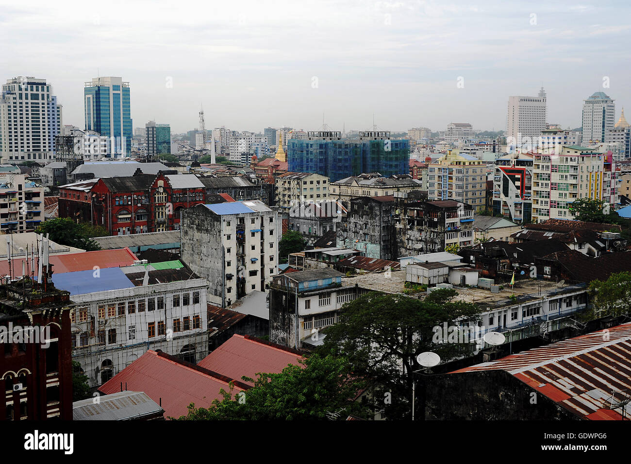 Downtown Yangon Stock Photo