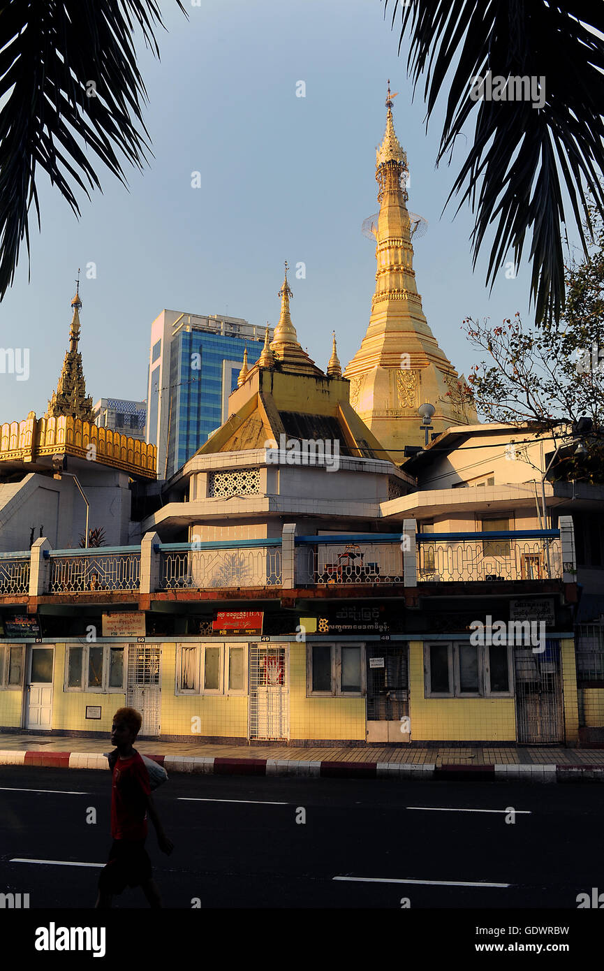 Sule Pagoda in Yangon Stock Photo