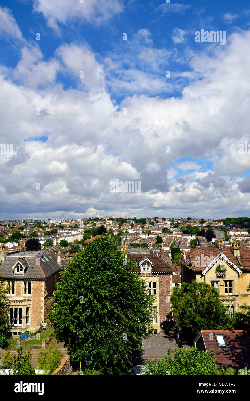 Bristol UK Cotham houses and skyline over Redland Stock Photo