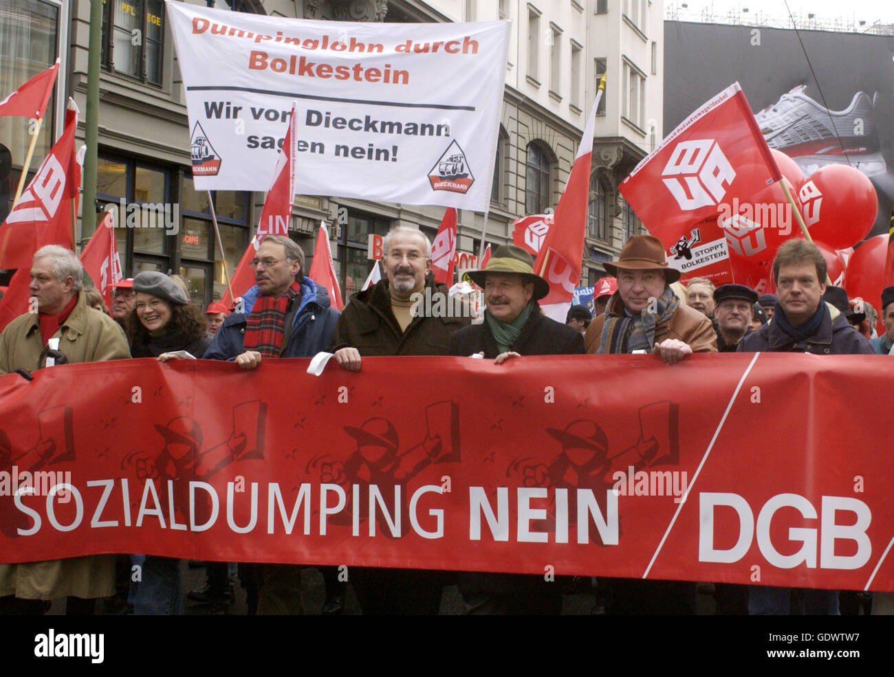 'DGB demonstration ''Europe YES, Social Dumping NO''' Stock Photo