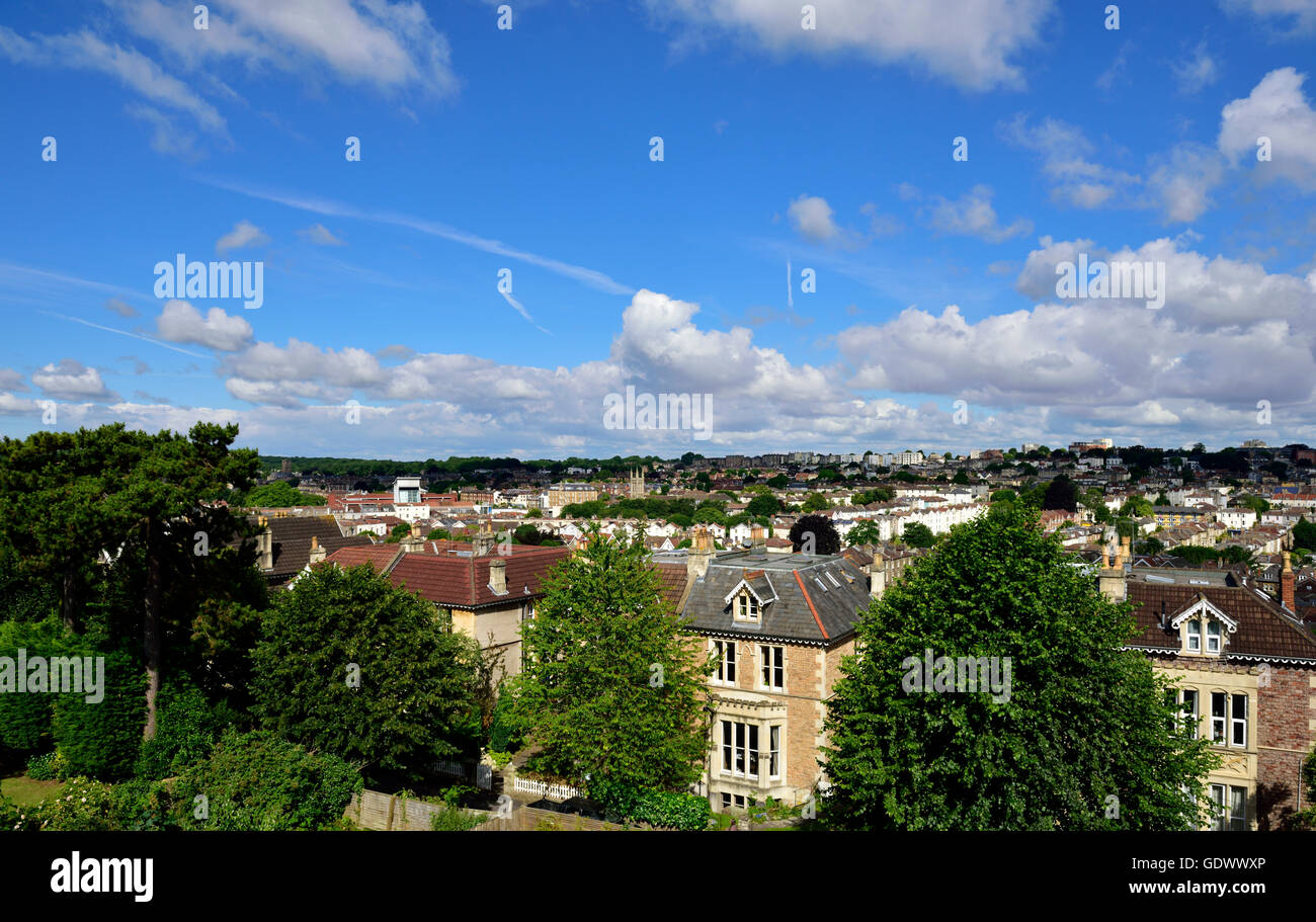 Bristol UK Cotham houses and skyline over Redland Stock Photo