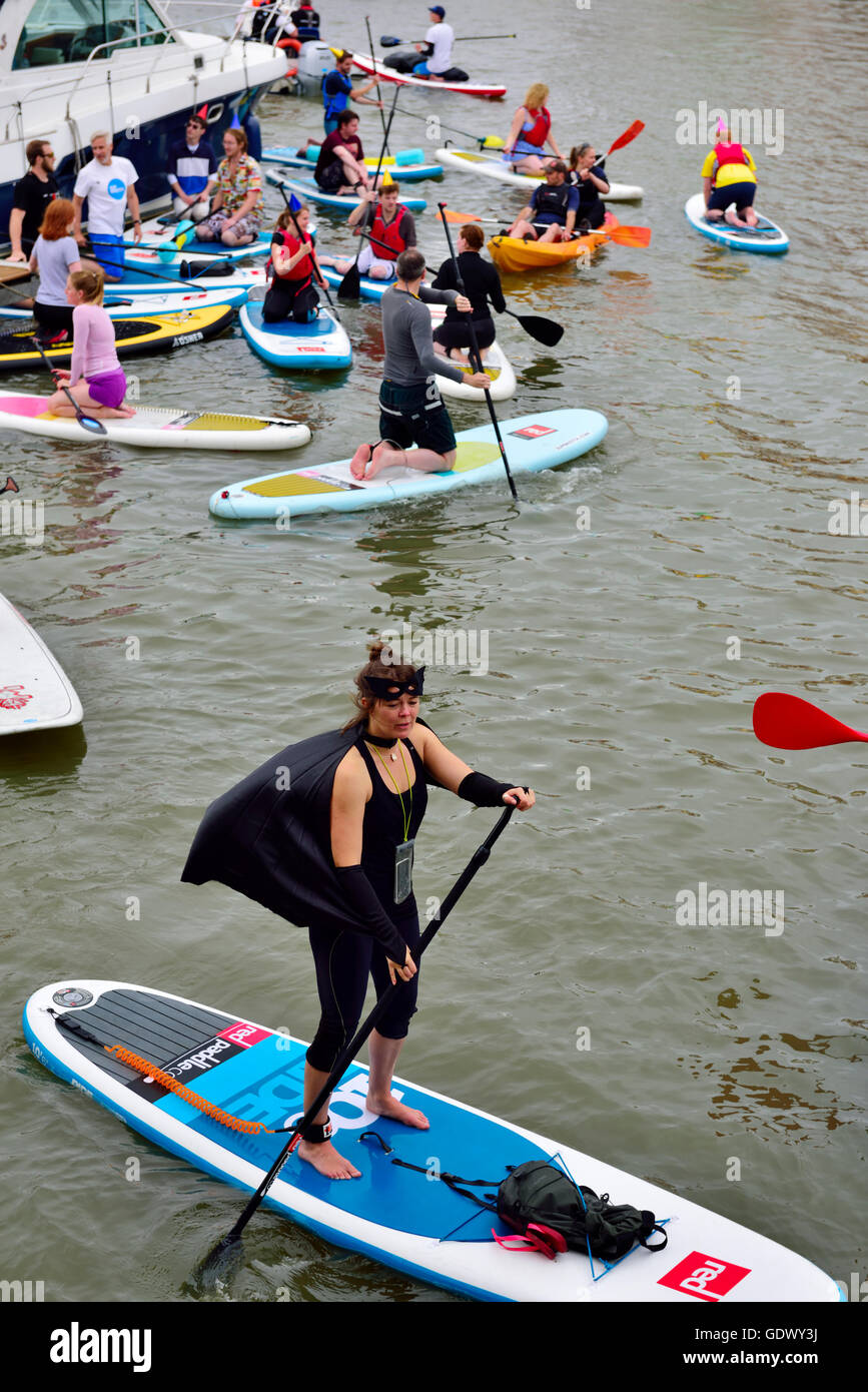 Paddle boards during 2016 in Bristol harbour festival, UK Stock Photo