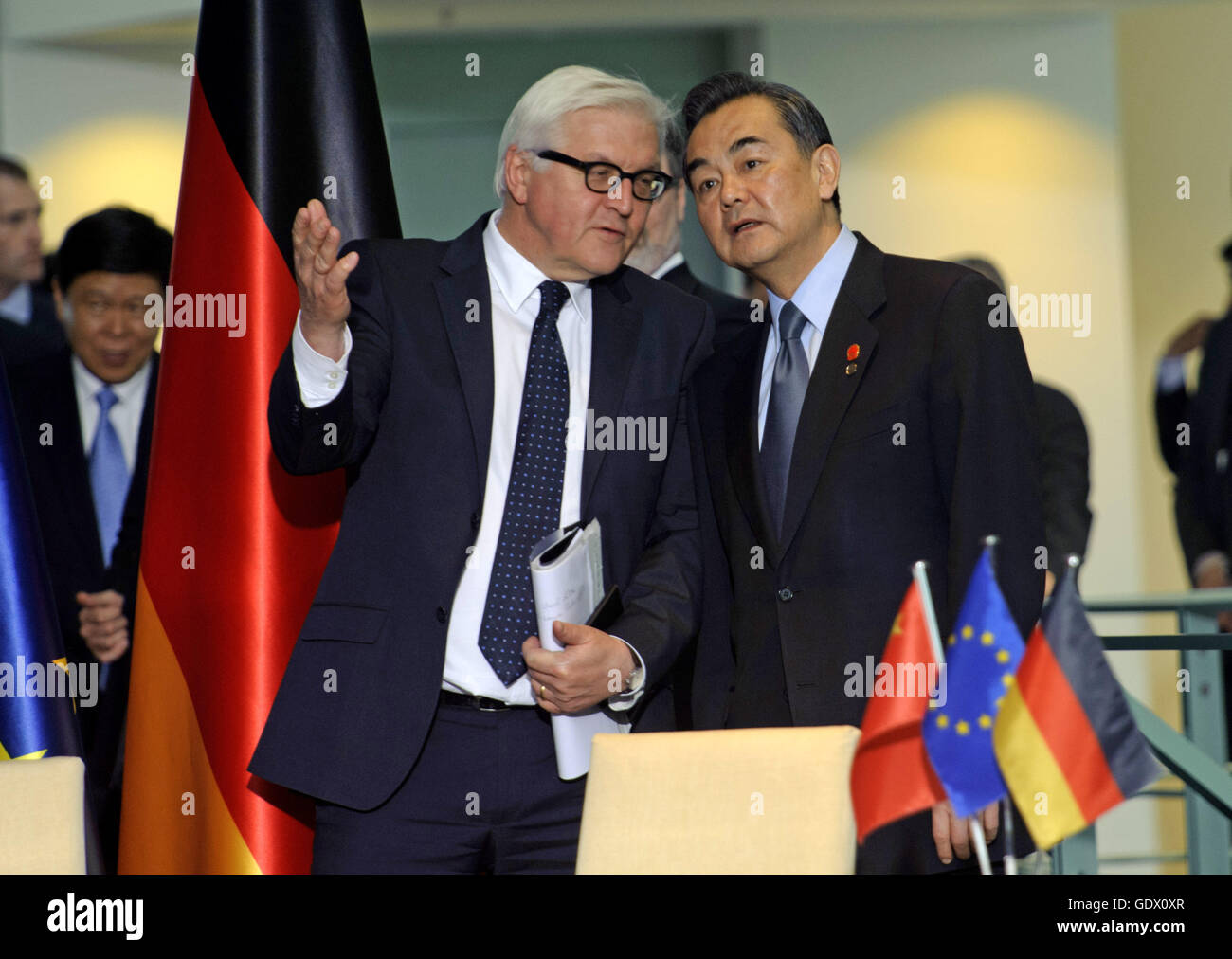 Steinmeier and Wan Yi Stock Photo