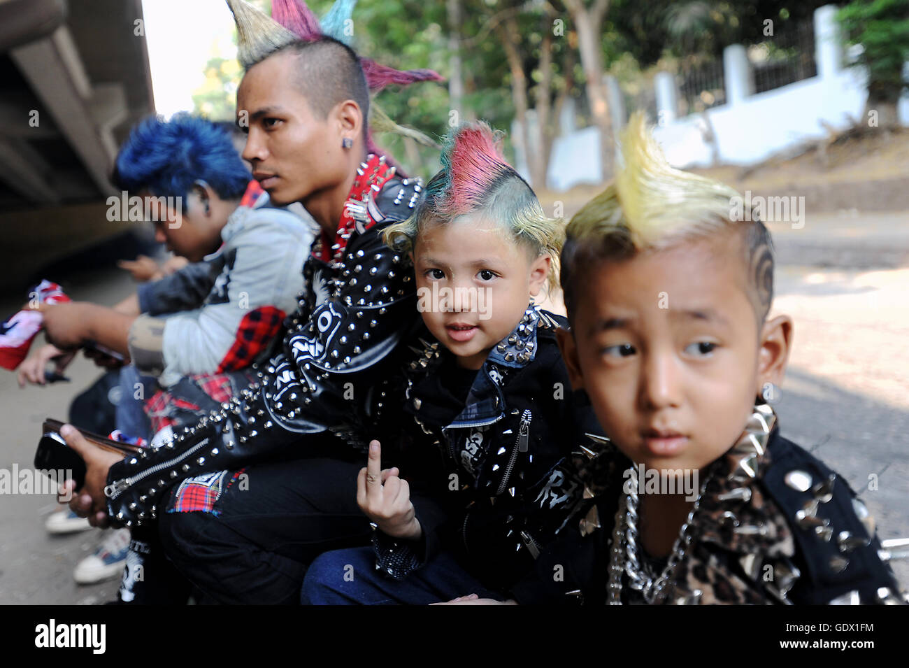 Punks in Yangon Stock Photo