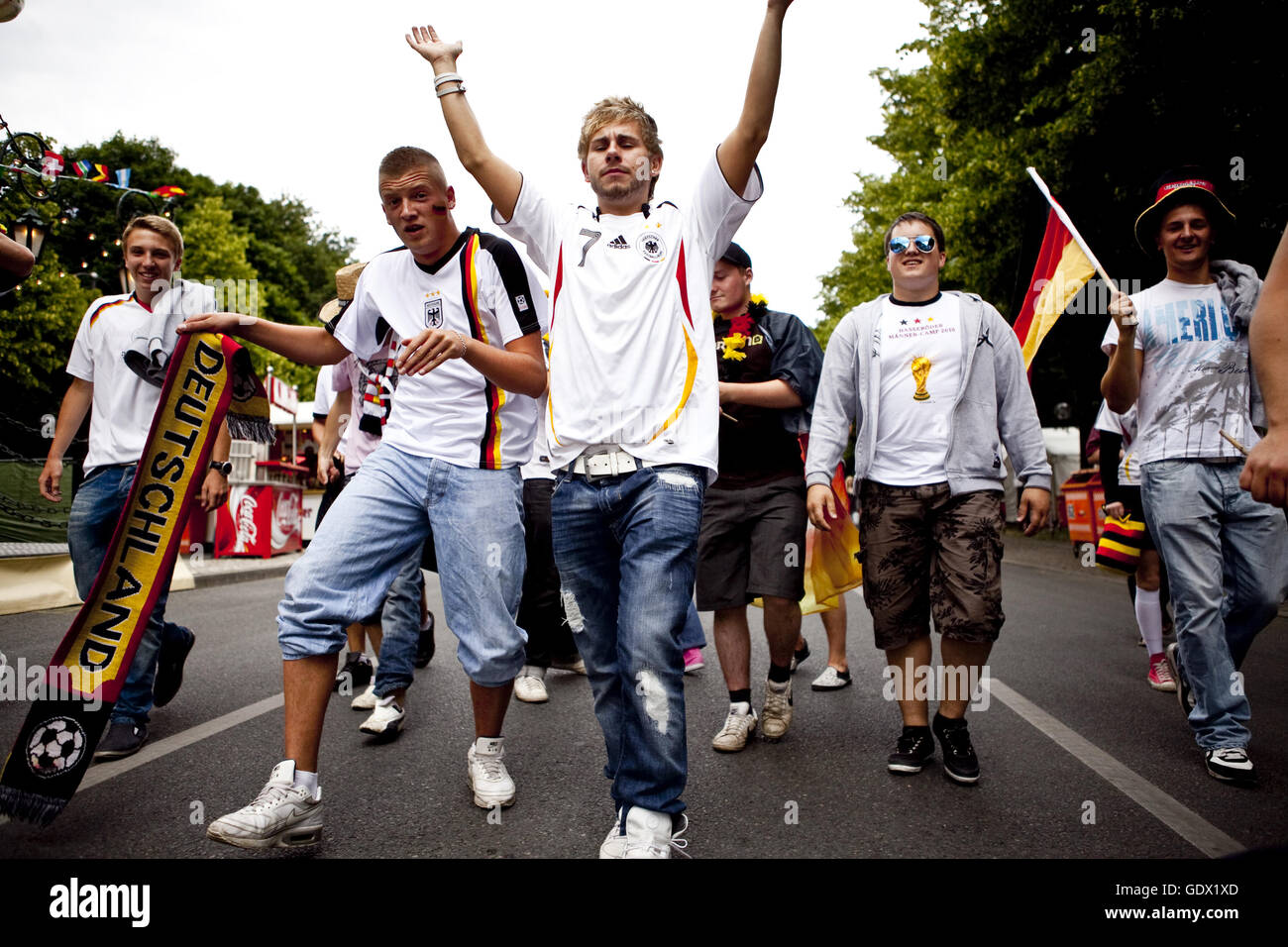 Football fans on the German Fan Mile at the Football World Cup in