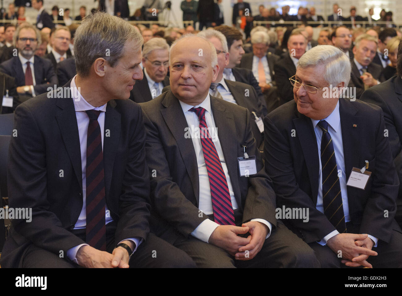 Michael Kemmer, Emmerich Müller and Klaus-Peter Müller in Berlin, Germany, 2014 Stock Photo