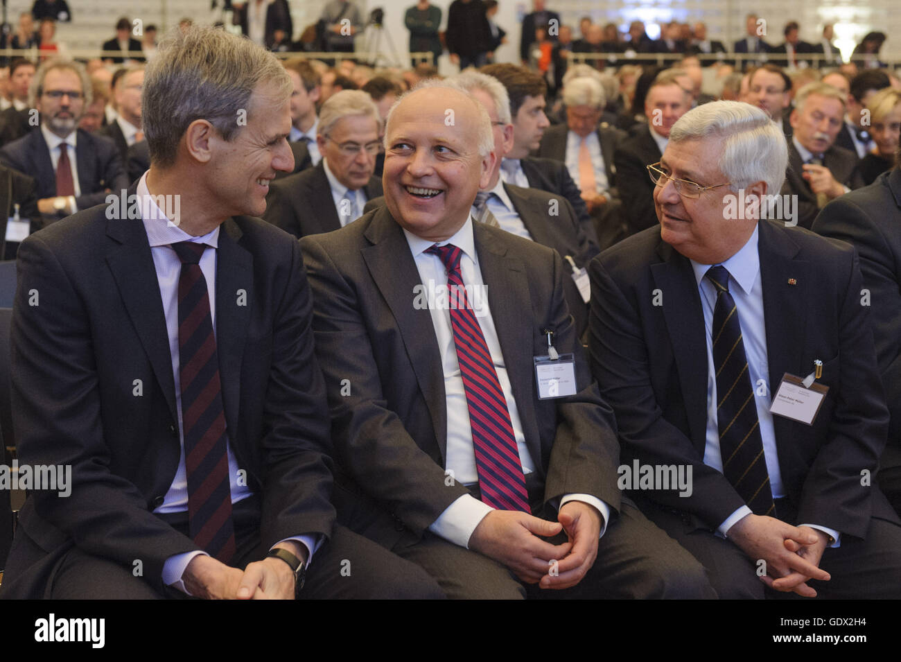Michael Kemmer, Emmerich Müller and Klaus-Peter Müller in Berlin, Germany, 2014 Stock Photo
