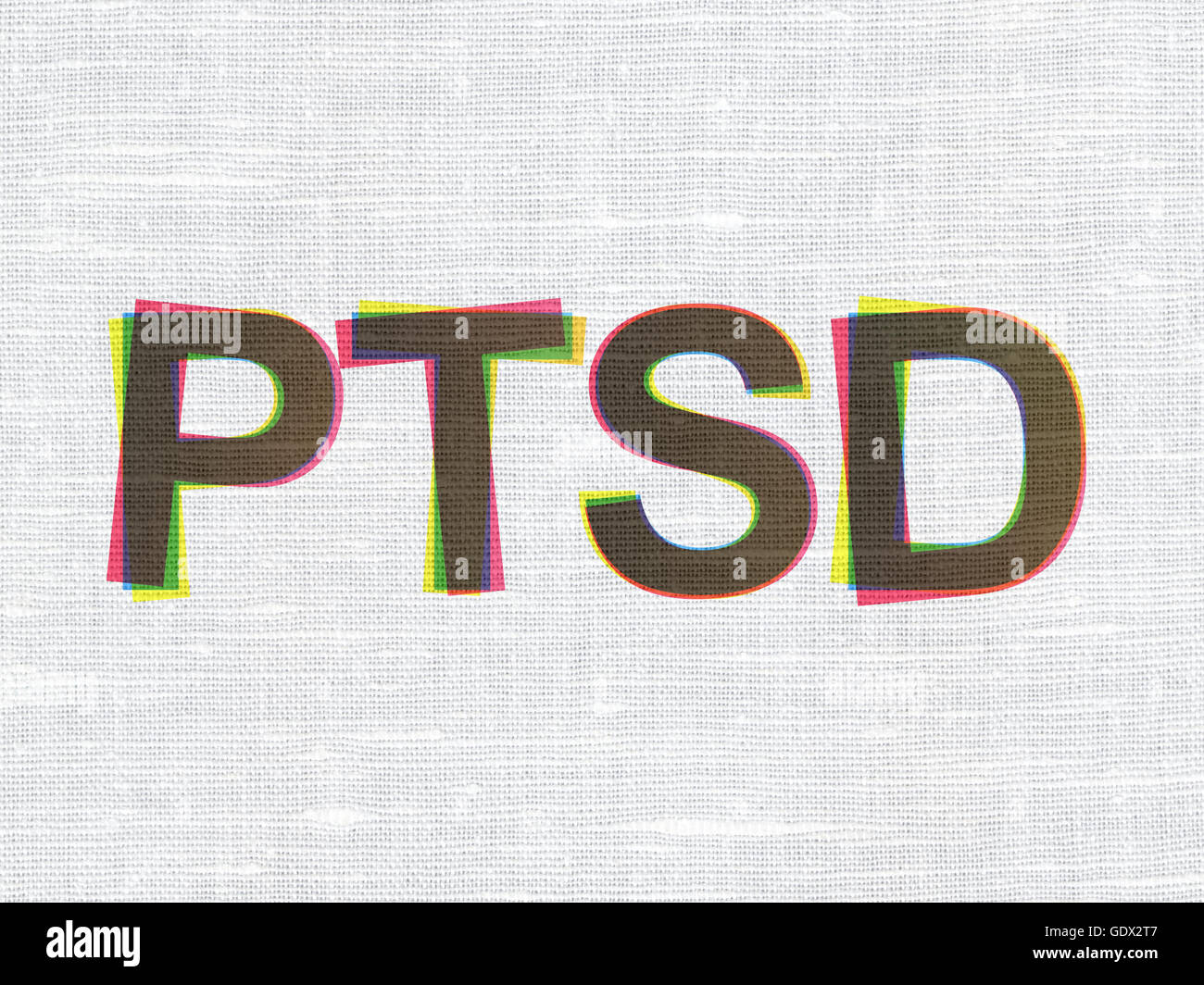 Medicine concept: PTSD on fabric texture background Stock Photo - Alamy