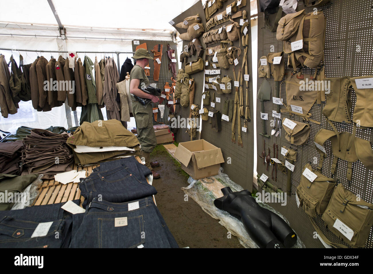 D-Day memorabilia at the Big Red One Assault Museum in France, 2014 Stock Photo