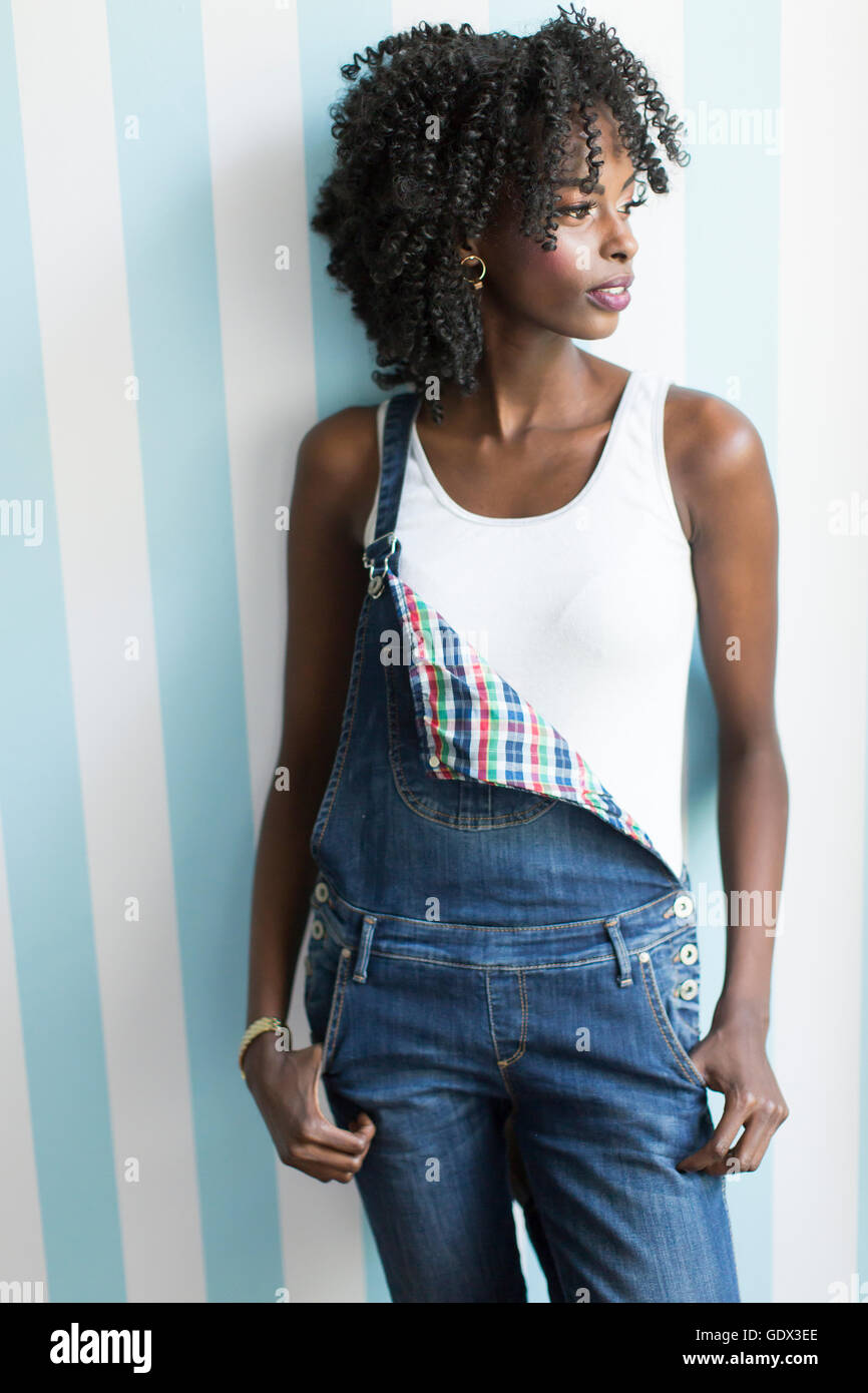 African american model posing hi-res stock photography and images - Alamy