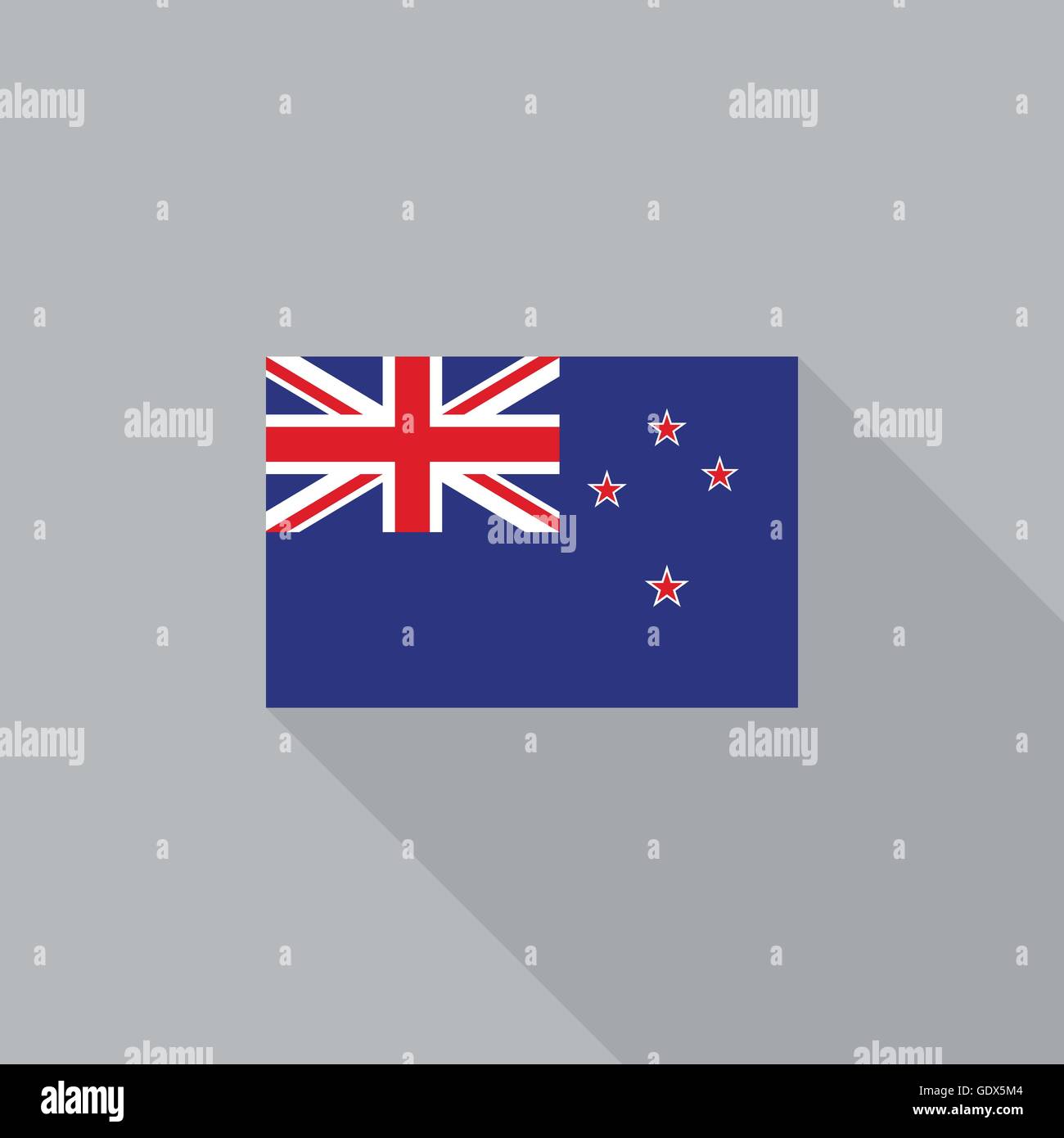 New Zealand flag flat design vector illustration Stock Vector