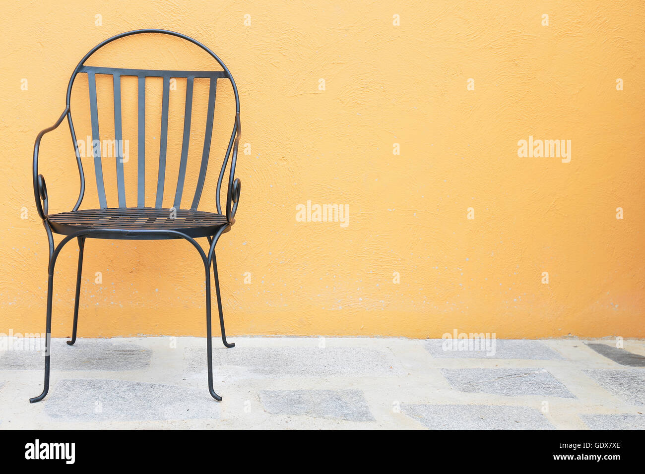 Chairs placed outside Stock Photo