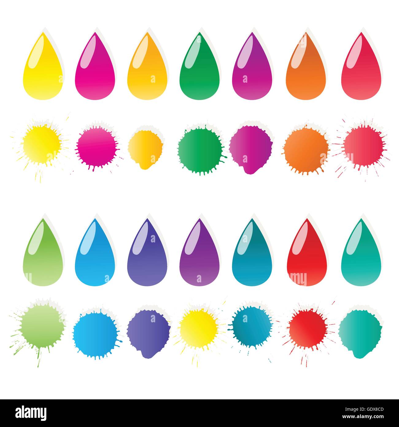 Color drop set vector background with splashes Stock Vector Image & Art ...