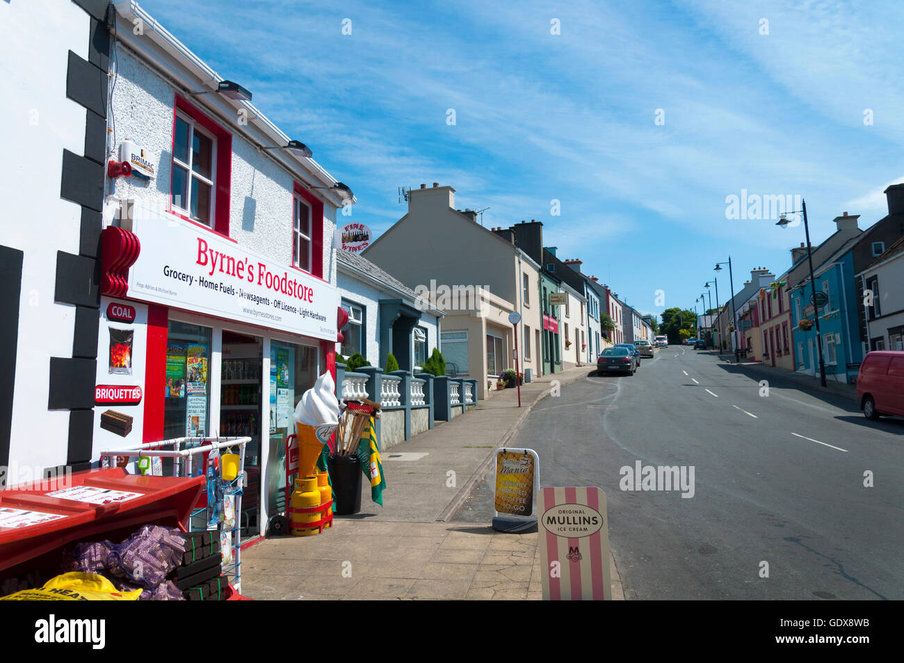 Post office at Kilcar, County Donegal, Ireland. Known as Cill Charthaigh in Irish language Gaelic. Stock Photo