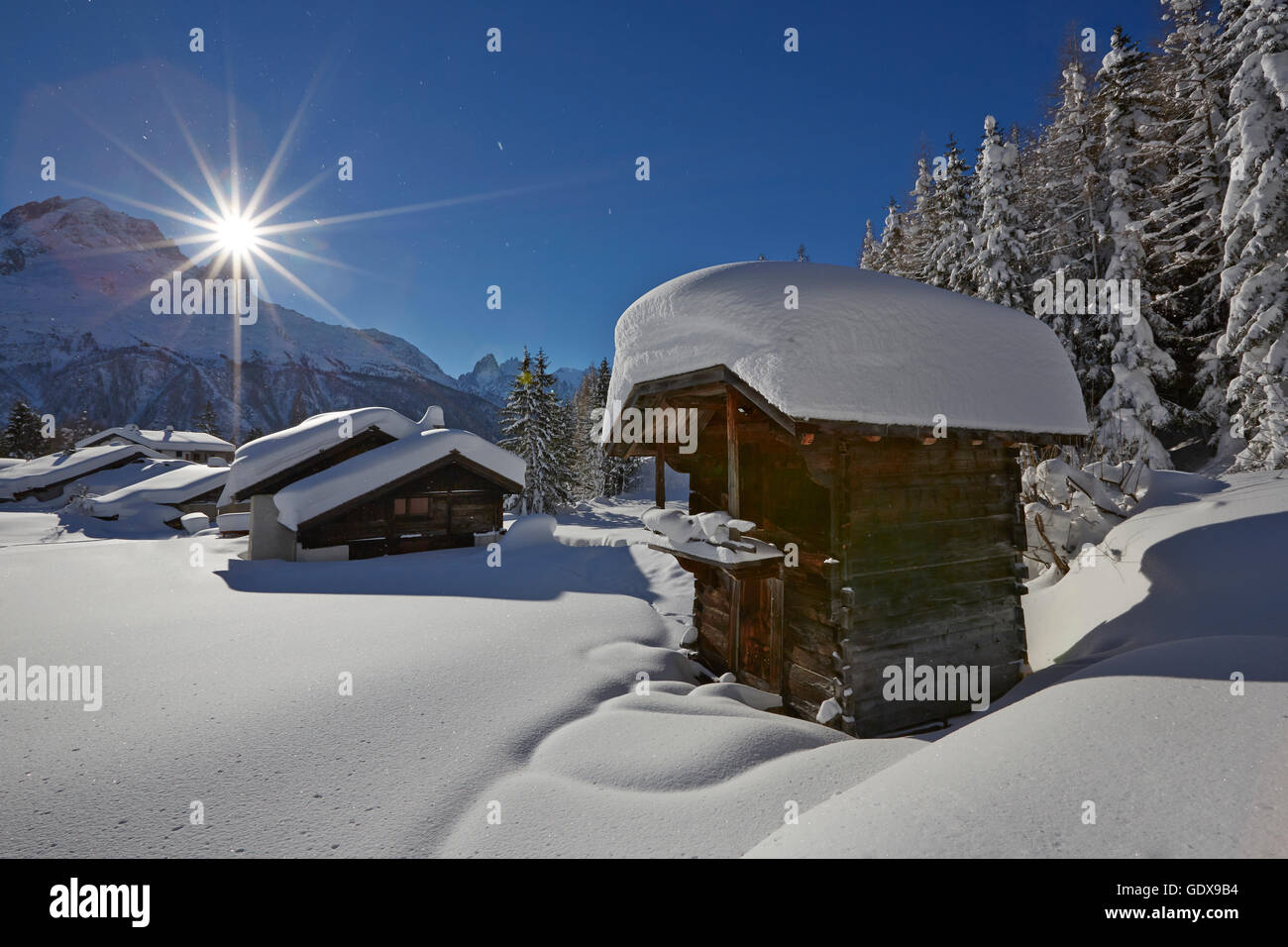 geography / travel, France, Chalet in Tre le Champ village in winter