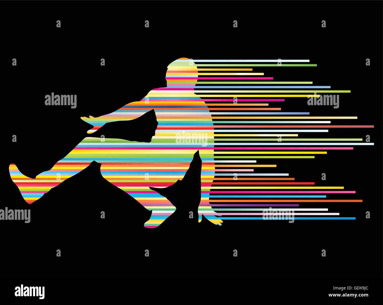 Hip Hop Dancer Silhouette Vector Background Concept Made Of