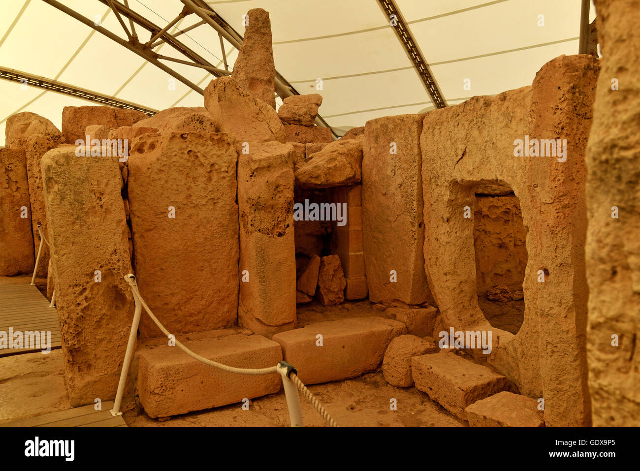 Ħaġar Qim Neolithic Temple - Malta Stock Photo