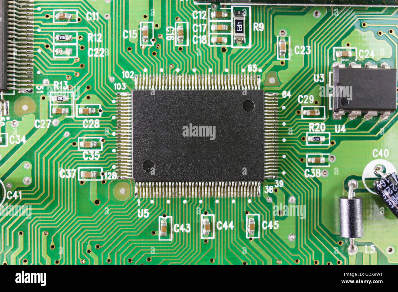 Electronic circuit chip on board Stock Photo Alamy