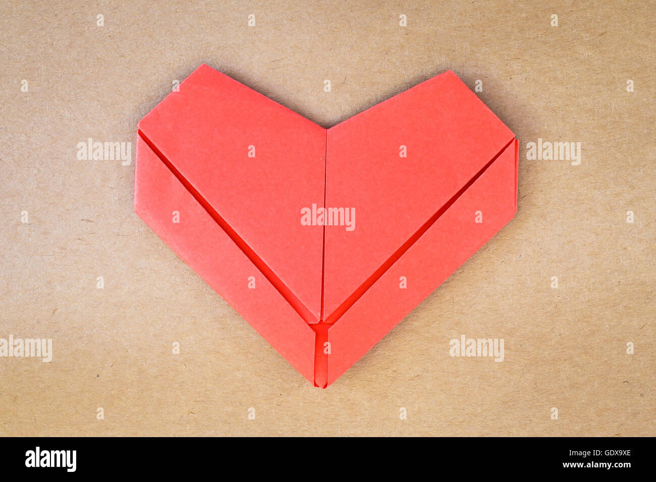 Valentines day postcard, paper red heart, Love card Stock Photo - Alamy