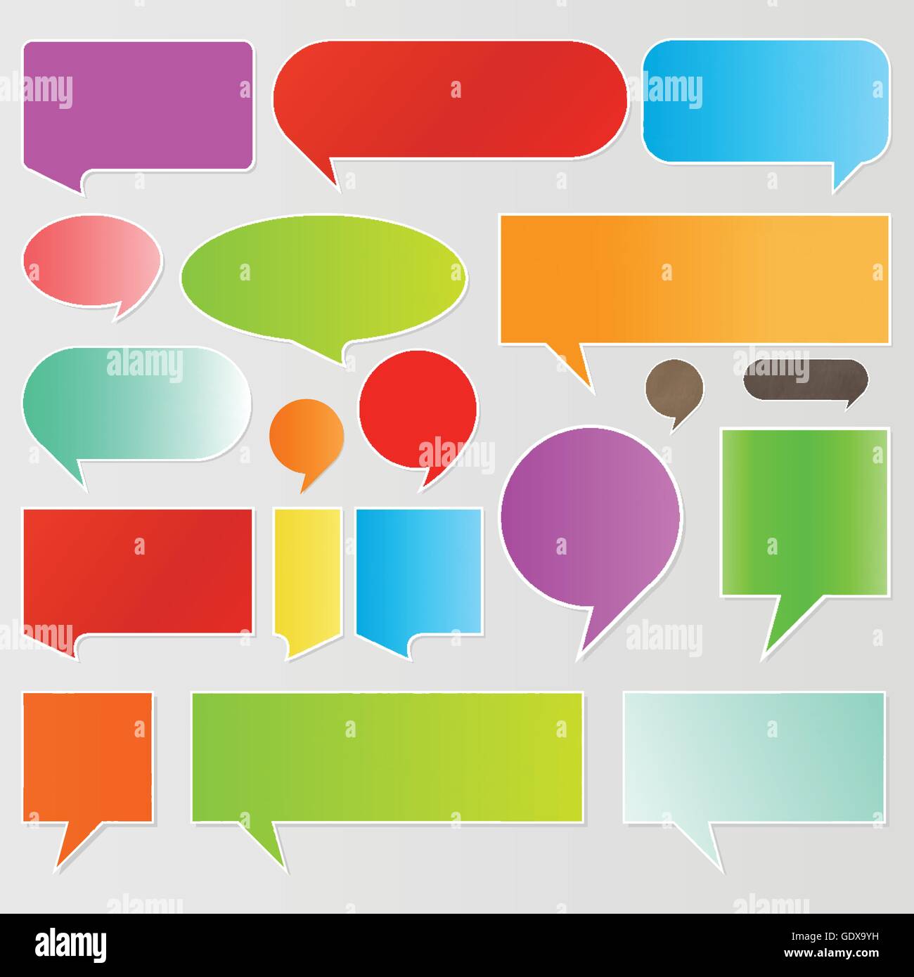 Colorful speech bubbles and balloons illustration collection background ...
