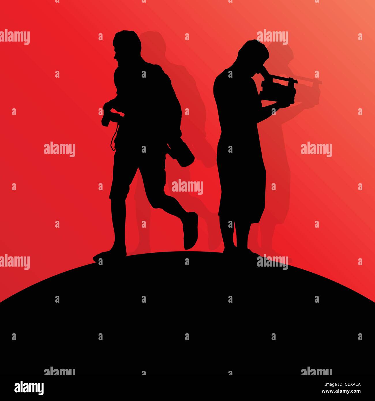 Cameraman silhouette vector background Stock Vector