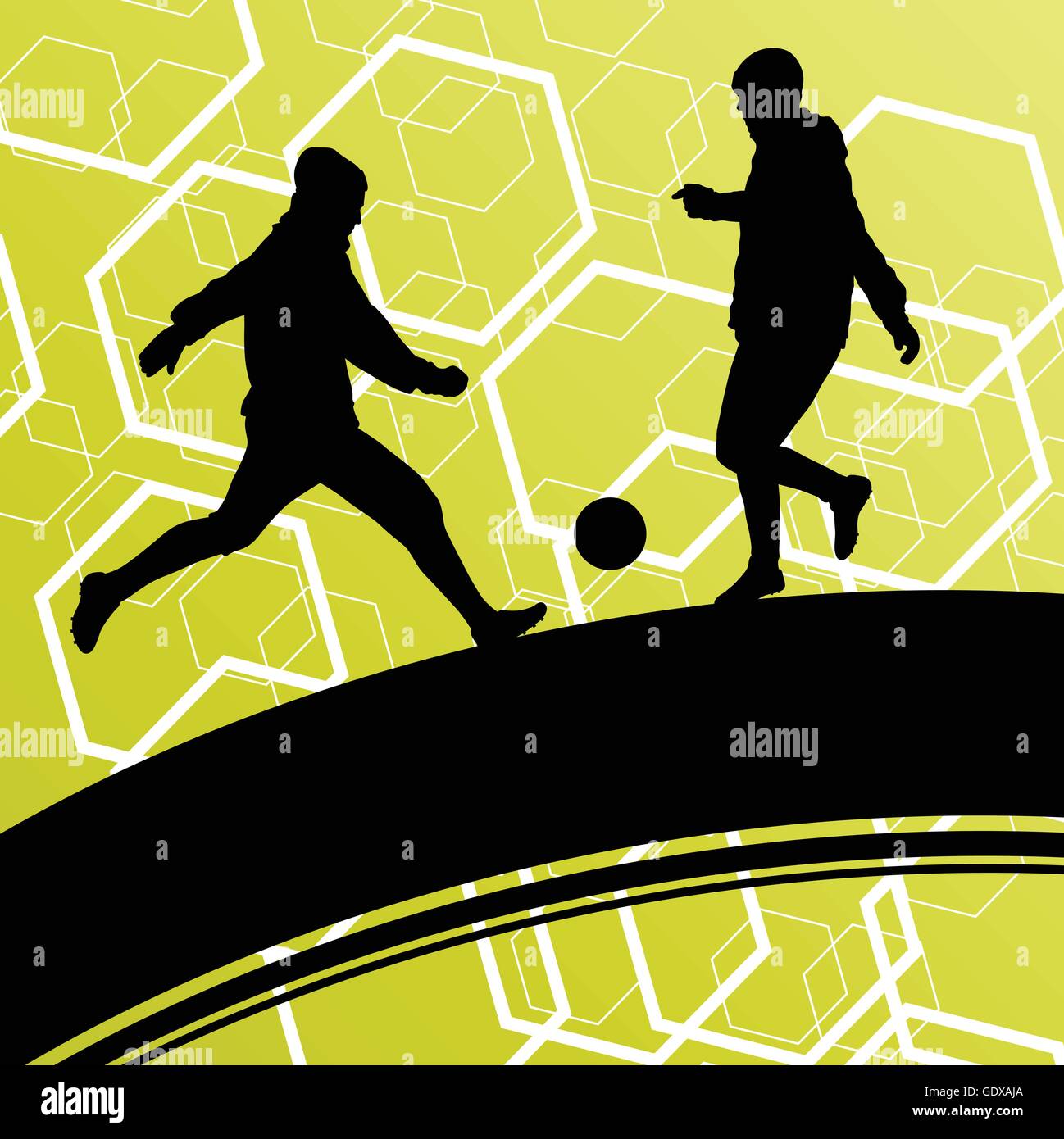 Soccer player men silhouettes with ball in active and healthy seasonal ...