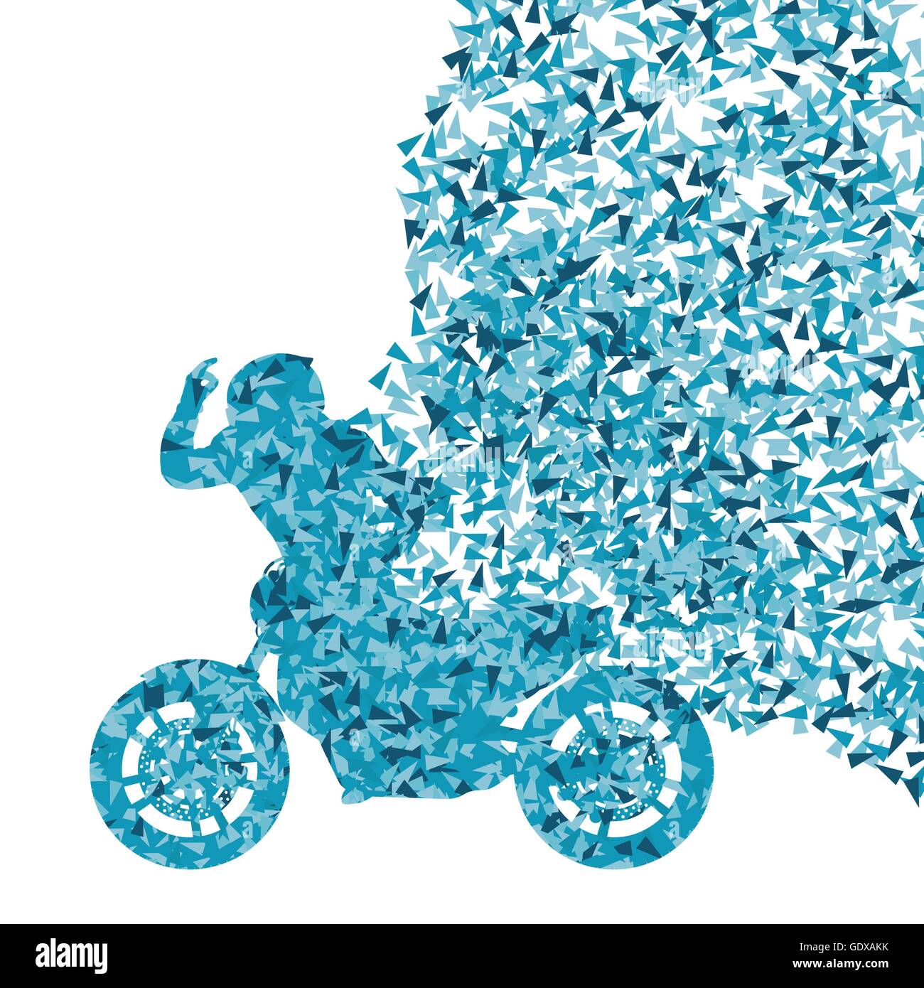 Stunt motorcycle rider performance vector background concept made of ...