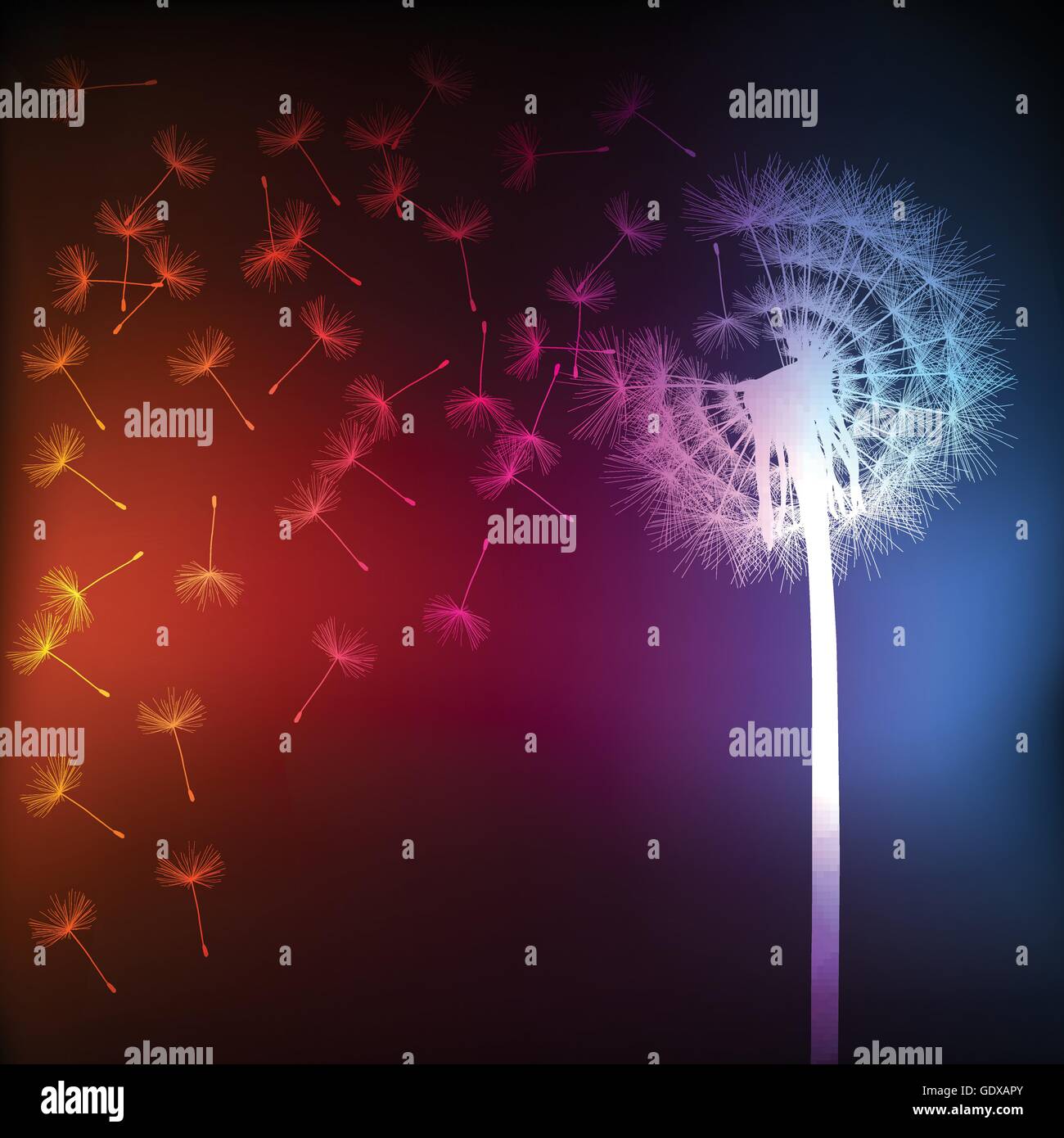 Blow dandelion vector background concept for poster Stock Vector