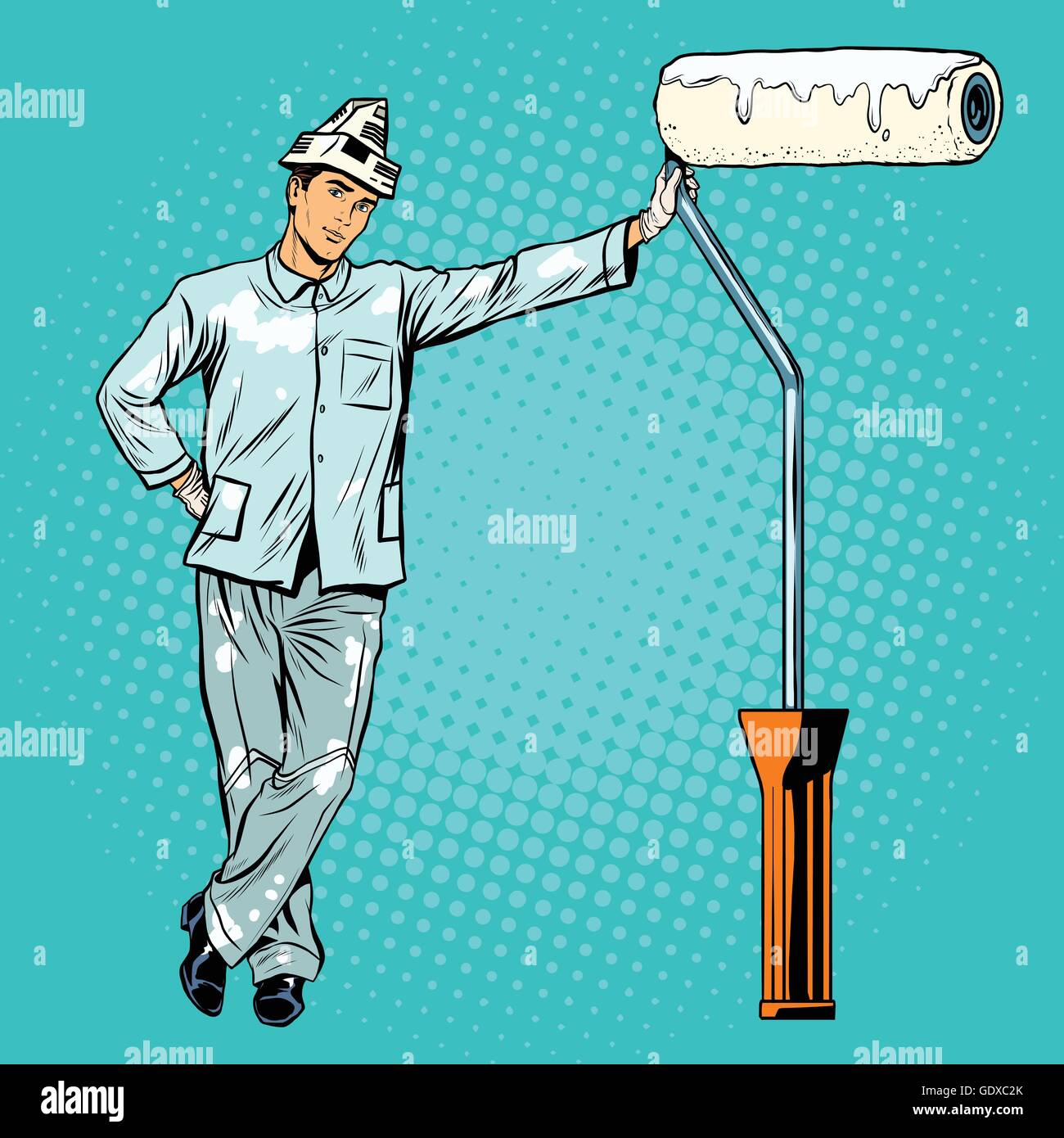house painter with paint rollers Stock Vector Image & Art Alamy