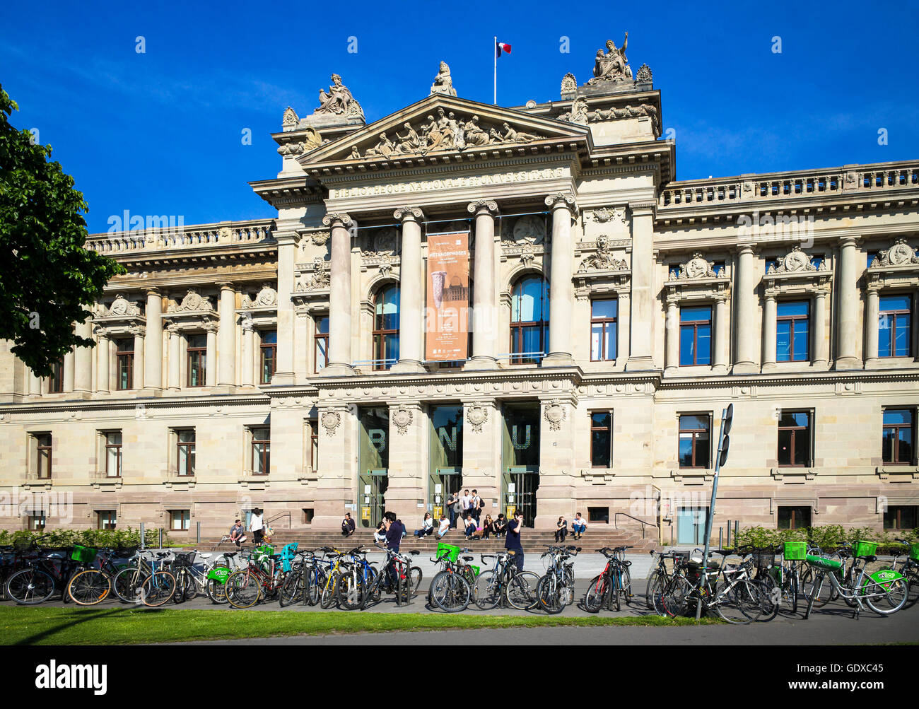BNU, National University Library, Place de la République square, Neustadt, Strasbourg, Alsace, France, Europe, Stock Photo