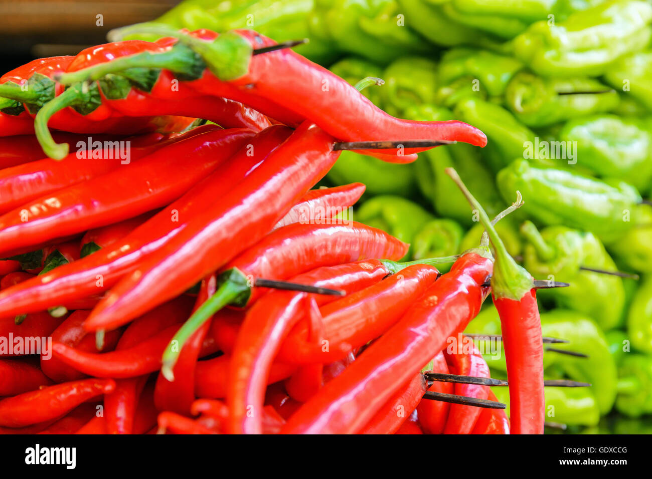 red and green peppers Stock Photo - Alamy